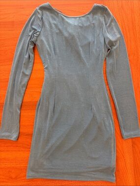 Long Sleeve Bodycon Dress in Slate Gray